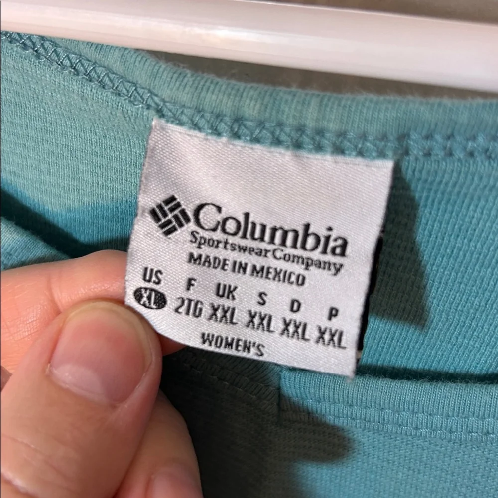 Columbia blue short sleeve cotton T-shirt ribbed size XL - Picture 3 of 5